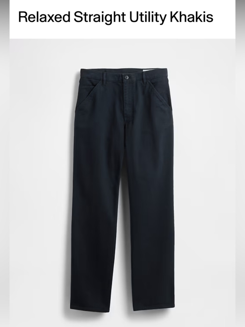 Gap Men's Relaxed Straight Utility Khakis Navy Blue